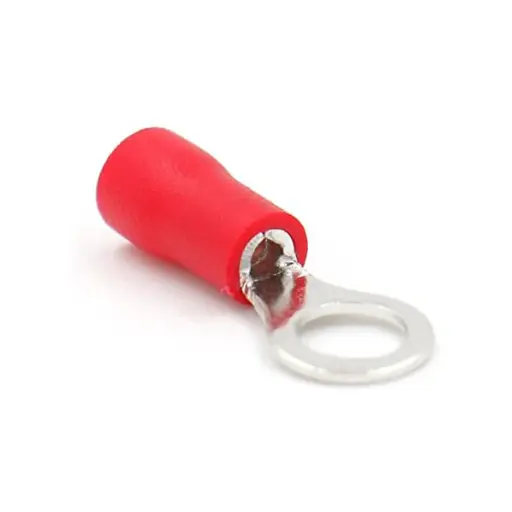[RV1-25-4] TERMINAL ANILLO ROJO  P/CABLE 22-16AWG OJAL 5/32 4MM