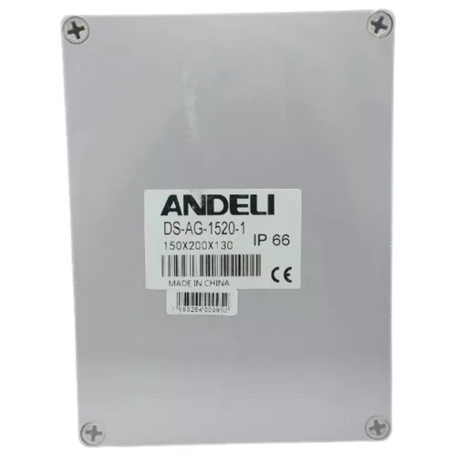 [DS-AG-1520-1] CAJA DE DERIVACION PLASTICA 150X200X130mm (5,9X7,9X5,1") IP66  COLOR GRIS ANDELI