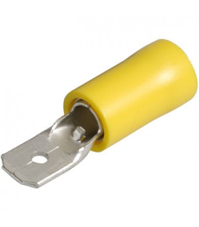 [MDD5-5-250] TERMINAL MACHO AMARILLO 250 P/CABLE 12-10AWG D=6.35MM 1/7 PLG