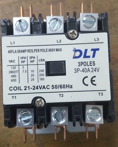[CHVAC3P40-24] CONTACTOR PROPOSITO DEFINIDO 3P 40 A BOBINA 24 Vca 50/60 Hz. HVAC