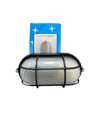 [LD-1633] VAPOLETA OVALADA PLAFON NEGRA ( NO INCLUYE BOMBILLOS)
