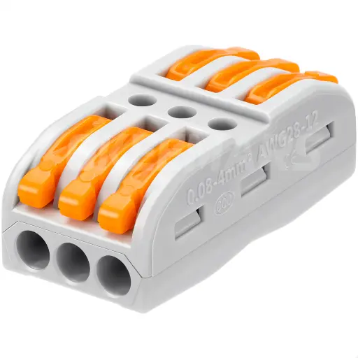 [KV313] CONECTOR RAPIDO 3P-3CABLES 32AMP P/CABLE 28-12AWG CON24536