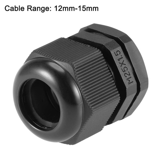 [M25X1.5] PRENSA ESTOPA PVC M25X1.5 IP68 NEGRO