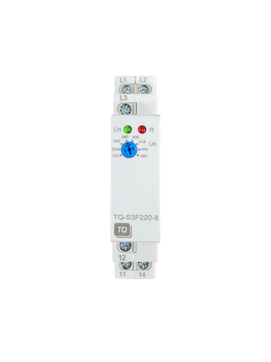 [TQ-S3F220-8] SUPERVISOR DE VOLTAJE TRIFASICO MULTIVOLTAJE (220-240-440-460V) RECONEXION 10 seg SPDT