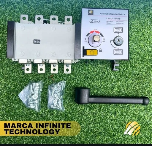 [ATS-INF160A] TRANSFERENCIA AUT/MANUAL 160AMP 4POLOS 50/60HZ 220V INFINITY TECNOLOGY