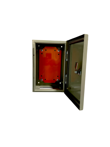 [CON18440] CAJA DE CONTROL 300x200x150mm IP65 USO EXTERIOR  C/PUERTA Y CERRADURA DOBLE FONDO PINTURA ELECTROSTATICA BEIGE