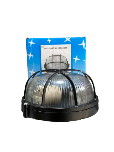 [LD-1631] VAPOLETA REDONDA REJILLA NEGRA (NO INCLUYE BOMBILLOS) ILUM-VEN