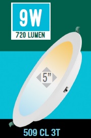 [509CL3CCT] PANEL LED 9W REDONDO EMPOTRABLE 5" 720 LM 3 TONOS (3K, 4K Y 6K)
