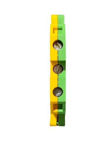 [EK2.5/35] BORNERA 2.5mm RIEL SIMETRICO P/CABLE #14AWG TIERRA AMARILLA CON VERDE