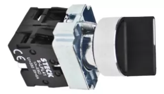 [SLMM8T020] SELECTOR METALICO 3 POSICIONES FIJAS, I-O-2, 2NA, MANETA CORTA SLMM8T020 STECK