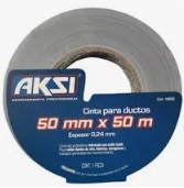 [109053] CINTA ADHESIVA PARA DUCTO (TIRRODUCTO) 50 mm x 50 m GRIS 109053 AKSI