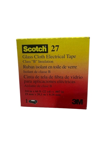 [FV-SCOTCH27-3/4] TEIPE 3M™ SCOTCH 27 CINTA ELÉCTRICA DE FIBRA DE VIDRIO, 3/4 IN X 66 FT (20 MTS.)
