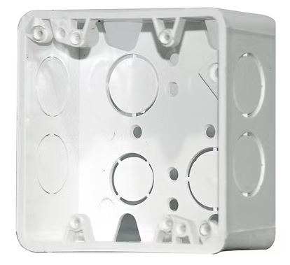 [C800663] CAJETIN PLASTICO CUADRADO 4x4" PVC SALIDA COMBINADA 1/2" - 3/4"