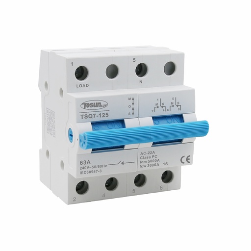 [TSQ7-125/2P] TRANSFERENCIA CONMUTADOR 2X125 AMP MARCA TOSUN