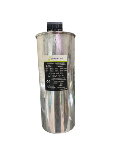 [CAP25KVAR] CAPACITOR/CONDENSADOR PARA COMPENSACION REACTIVA 25/27 KVAR 480/525VAC  60hz MARCA SPARMAP CAP25KVA