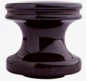 [M089] AISLADOR DE PORCELANA TIPO CARRETE P/PERCHA MARRON ANSI 53-2
