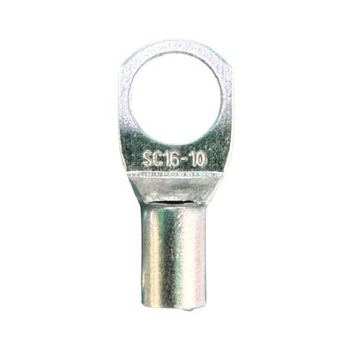 [B-SC16-10] TERMINAL ANILLO 1H P/CABLE #6AWG OJAL 3/8" COBRE ESTAÑADO CAÑON CORTO