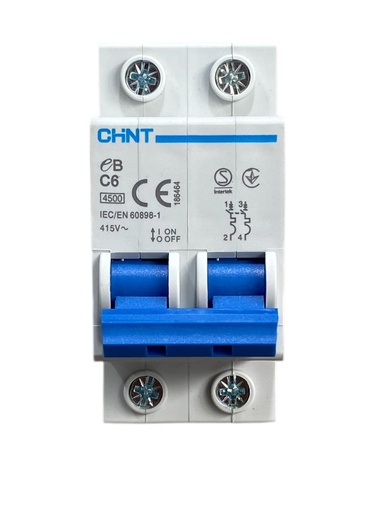 [EB-2-C06] MINI BREAKER 2X6A 4,5 KACC CURVA C 120/400V 50/60HZ 