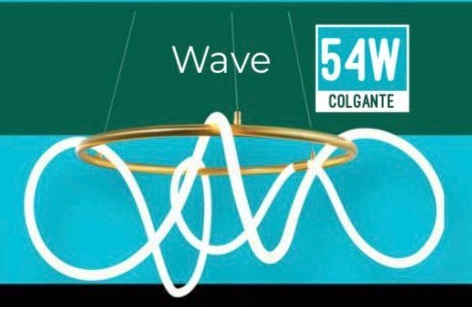 [S-WAVE-C2-O] LUMINARIA LED DECORATIVA COLGANTE 54 W 3 TONOS, COLOR ORO SERIE WAVE S-WAVE-C2-O LUCERNA