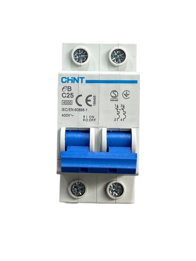 [EB-2-C25] MINI BREAKER 2X25A 4.5KACC CURVA C 110/400V 50/60HZ