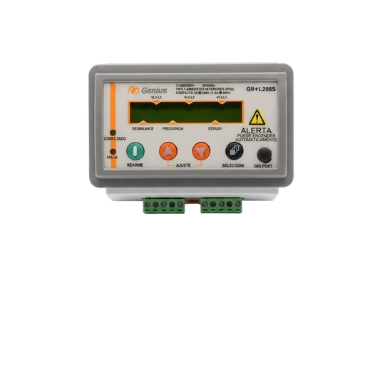 [GII+L208S] RELE DE PROTECCION CONTRA FALLAS DE FASE LINEA A LINEA PANTALLA DIGITAL Y PROGRAMADOR DE HORARIO
