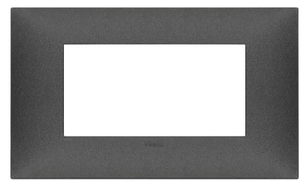 [09674.14] PLACA 4M TECNO P/CAJAS 4 MODULOS TECNOPOLIMERO CARBON MATT NEVE UP 09674.14 VIMAR