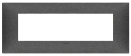[09677.14] PLACA 7M TECNO CARBON MATT P/CAJAS 7 MODULOS NEVE UP 09677.14 VIMAR