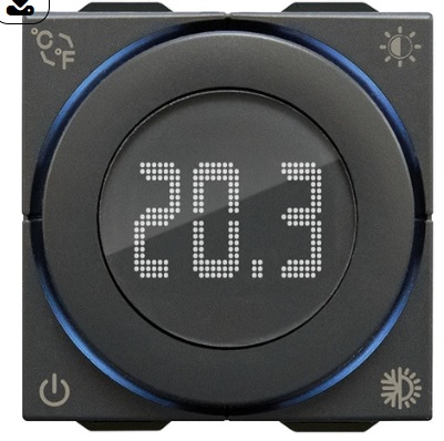 [09470.CM] TERMOSTATO ROTATORIO 100-240 V 2M CARBON MATE NEVE UP 09470.CM VIMAR