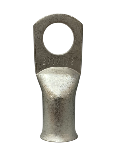 [2/0x1/2] TERMINAL ANILLO 1H P/CABLE #2/0AWG OJAL 1/2" COBRE ESTAÑADO CAÑON CORTO