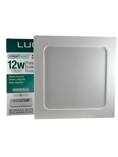 [612SCCL3T] PANEL LED 12W CUADRADO SUPERFICIAL 100-277V IP20 3 TONOS (3K,4K Y 6K) COMPACT LUMEN