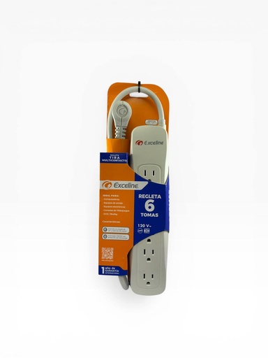 [GMT-6-120S08] Regleta Multicontacto Multitomas Con 6 Tomas 110V CABLE 0,8m INTERRUPTOR 10A COLOR BLANCO