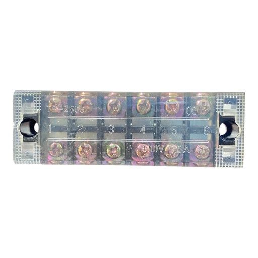 [TB-2506] BORNERA DE BAQUELITA O REGLETA DE DISTRIBUCION 25A 6P