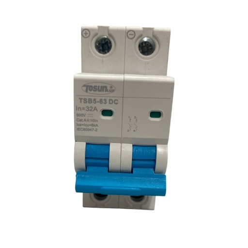 [TSB5-2P 2X63] BREAKER DC CAPACIDAD 6kA CAP MAX 800V 2X63