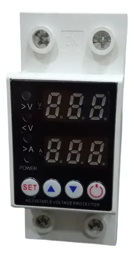 [p-vspz-63] PROTECTOR DE VOLTAJE/CORRIENTE ELECTRONICO INTEGRAL 80VAC-300VAC 63A AJUSTABLE P/RIEL DIN 2P