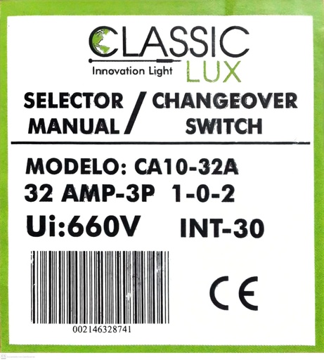 [CA10-32A] SELECTOR DE POTENCIA ROTATIVO  32A 3P (1-0-2) 660V SSS-01